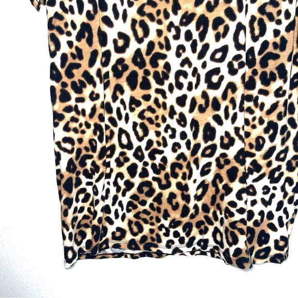 PINK Victoria’s Secret 100% Cotton Brown Cheetah Short Sleeve Tee Medium Women’s - Picture 4 of 10